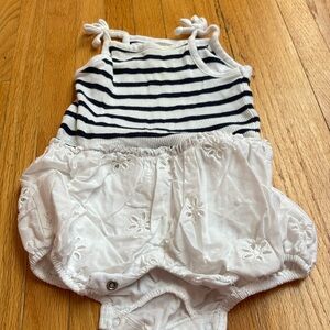 Baby girls one piece nautical set with snaps